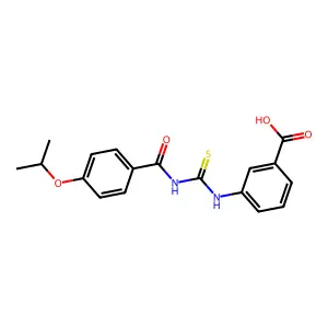 3-[({[4-(Propan-2-yloxy)phenyl]carbonyl}carbamothioyl)amino]benzoic acid structure