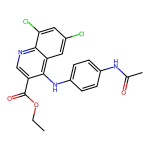 Ethyl 4-{[4-(acetylamino)phenyl]amino}-6,8-dichloroquinoline-3-carboxylate structure