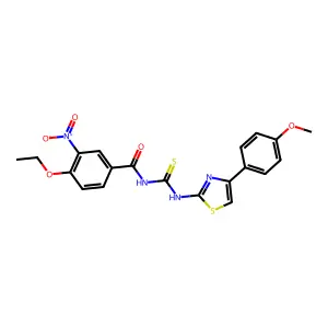 4-ethoxy-N-[[4-(4-methoxyphenyl)-1,3-thiazol-2-yl]carbamothioyl]-3-nitrobenzamide structure