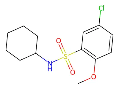 5-chloro-N-cyclohexyl-2-methoxybenzenesulfonamide structure