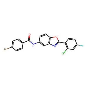 4-bromo-N-[2-(2-chloro-4-fluorophenyl)-1,3-benzoxazol-5-yl]benzamide structure