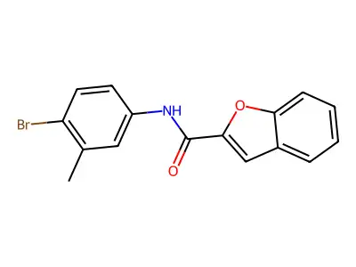 N-(4-bromo-3-methylphenyl)-1-benzofuran-2-carboxamide structure