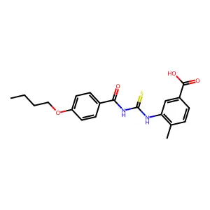 3-({[(4-Butoxyphenyl)carbonyl]carbamothioyl}amino)-4-methylbenzoic acid structure
