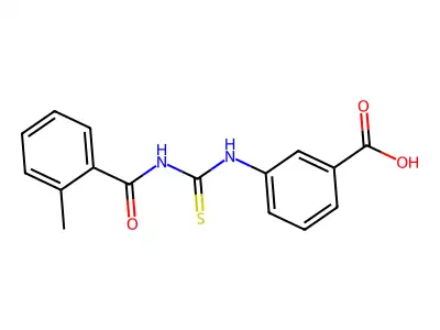 3-({[(2-Methylphenyl)carbonyl]carbamothioyl}amino)benzoic acid structure