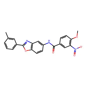 4-methoxy-N-[2-(3-methylphenyl)-1,3-benzoxazol-5-yl]-3-nitrobenzamide structure