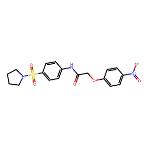 2-(4-nitrophenoxy)-N-(4-pyrrolidin-1-ylsulfonylphenyl)acetamide structure