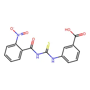 3-({[(2-Nitrophenyl)carbonyl]carbamothioyl}amino)benzoic acid structure
