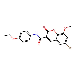 6-bromo-N-(4-ethoxyphenyl)-8-methoxy-2-oxochromene-3-carboxamide structure