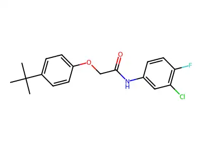 2-(4-tert-butylphenoxy)-N-(3-chloro-4-fluorophenyl)acetamide structure