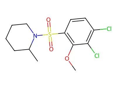 1-((3,4-Dichloro-2-methoxyphenyl)sulfonyl)-2-methylpiperidine structure