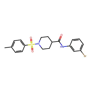 N-(3-bromophenyl)-1-(4-methylphenyl)sulfonylpiperidine-4-carboxamide structure