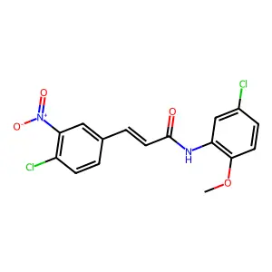 (E)-N-(5-chloro-2-methoxyphenyl)-3-(4-chloro-3-nitrophenyl)prop-2-enamide structure