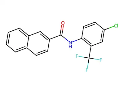 N-[4-chloro-2-(trifluoromethyl)phenyl]-2-naphthamide structure