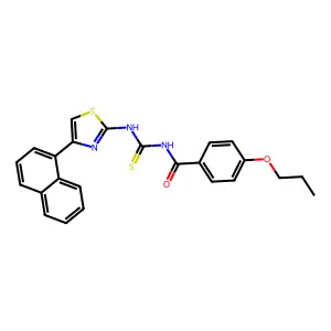 N-[(4-naphthalen-1-yl-1,3-thiazol-2-yl)carbamothioyl]-4-propoxybenzamide structure