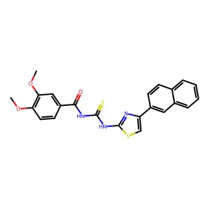3,4-dimethoxy-N-[(4-naphthalen-2-yl-1,3-thiazol-2-yl)carbamothioyl]benzamide structure