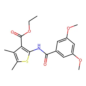 Ethyl 2-(3,5-dimethoxybenzamido)-4,5-dimethylthiophene-3-carboxylate structure