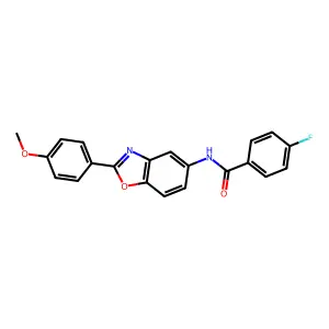 4-fluoro-N-[2-(4-methoxyphenyl)-1,3-benzoxazol-5-yl]benzamide structure