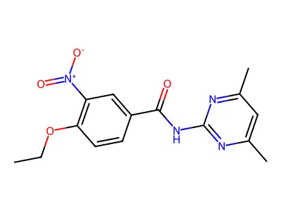 N-(4,6-dimethylpyrimidin-2-yl)-4-ethoxy-3-nitrobenzamide structure