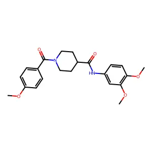 N-(3,4-dimethoxyphenyl)-1-(4-methoxybenzoyl)piperidine-4-carboxamide structure