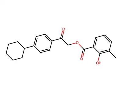 2-(4-Cyclohexylphenyl)-2-oxoethyl 2-hydroxy-3-methylbenzoate structure
