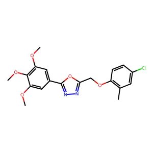 2-[(4-Chloro-2-methylphenoxy)methyl]-5-(3,4,5-trimethoxyphenyl)-1,3,4-oxadiazole structure