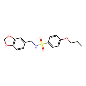 N-(1,3-benzodioxol-5-ylmethyl)-4-propoxybenzenesulfonamide structure