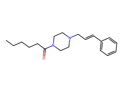 1-(4-(3-Phenylprop-2-enyl)piperazinyl)hexan-1-one structure