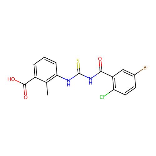 3-[(5-Bromo-2-chlorobenzoyl)carbamothioylamino]-2-methylbenzoic acid structure