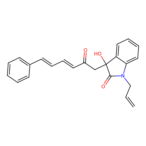 3-hydroxy-3-[(3E,5E)-2-oxo-6-phenylhexa-3,5-dien-1-yl]-1-(prop-2-en-1-yl)-1,3-dihydro-2H-indol-2-one structure