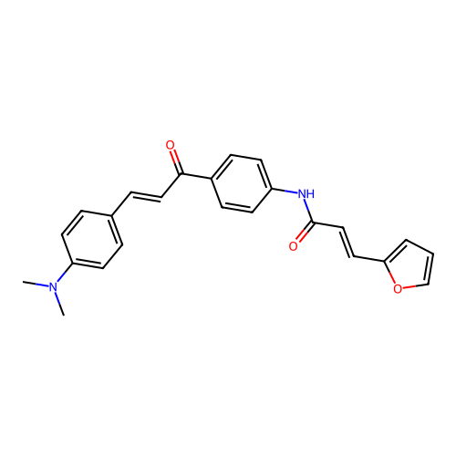 (E)-N-[4-[(E)-3-(4-dimethylaminophenyl)prop-2-enoyl]phenyl]-3-(furan-2-yl)prop-2-enamide structure