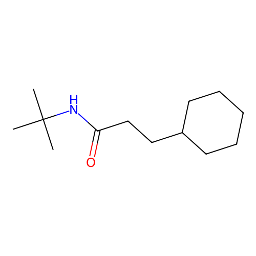 N-tert-butyl-3-cyclohexylpropanamide structure