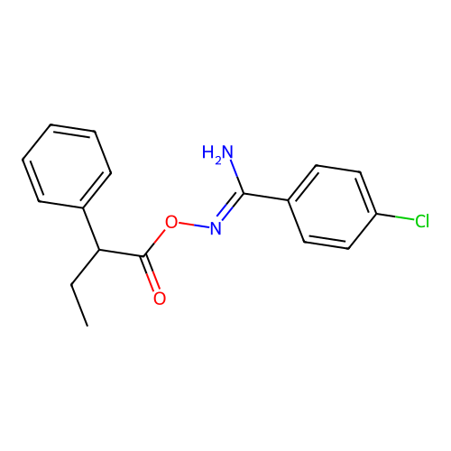 4-chloro-N'-[(2-phenylbutanoyl)oxy]benzenecarboximidamide structure