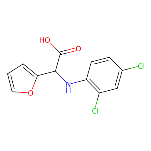 2-(2,4-Dichloroanilino)-2-(furan-2-yl)acetic acid structure