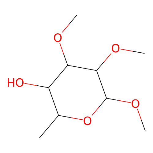 Methyl-2,3-di-O-methylalphal-rhamnopyranoside structure