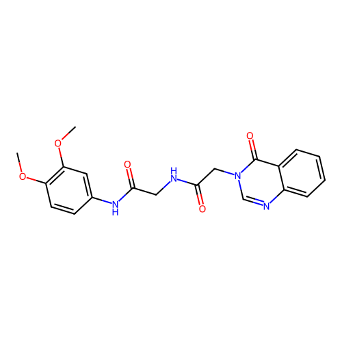 N-(3,4-dimethoxyphenyl)-N~2~-[(4-oxoquinazolin-3(4H)-yl)acetyl]glycinamide structure