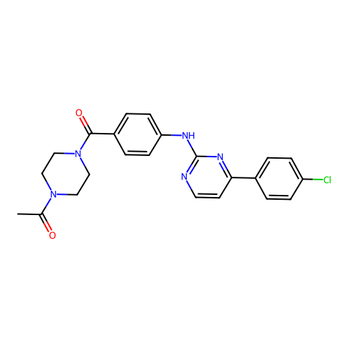 Piperazine, 1-acetyl-4-[4-[[4-(4-chlorophenyl)-2-pyrimidinyl]amino]benzoyl]- structure