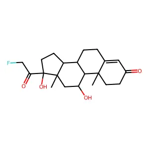 21-Fluoro-11beta,17-dihydroxypregn-4-ene-3,20-dione structure