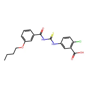 5-[(3-Butoxybenzoyl)carbamothioylamino]-2-chlorobenzoic acid structure