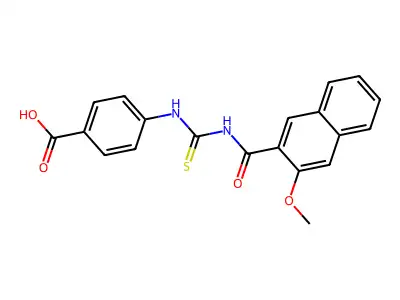 4-[(3-Methoxynaphthalene-2-carbonyl)carbamothioylamino]benzoic acid structure