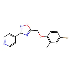 5-[(4-Bromo-2-methylphenoxy)methyl]-3-pyridin-4-yl-1,2,4-oxadiazole structure