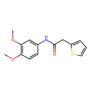 N-(3,4-dimethoxyphenyl)-2-thiophen-2-ylacetamide structure