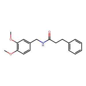 N-(3,4-dimethoxybenzyl)-3-phenylpropanamide structure