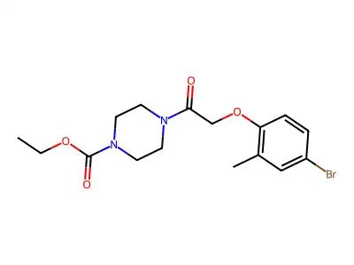 Ethyl 4-[(4-bromo-2-methylphenoxy)acetyl]-1-piperazinecarboxylate structure