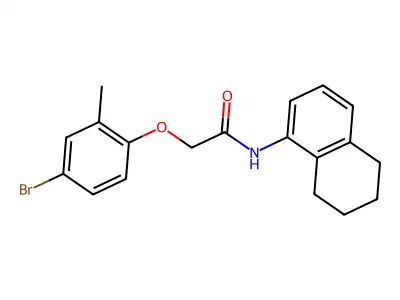 2-(4-bromo-2-methylphenoxy)-N-(5,6,7,8-tetrahydronaphthalen-1-yl)acetamide structure