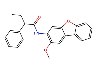 N-(2-甲氧基二苯并呋喃-3基)-2-苯基丁酰胺 structure