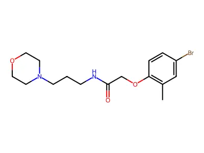 2-(4-bromo-2-methylphenoxy)-N-(3-morpholin-4-ylpropyl)acetamide structure