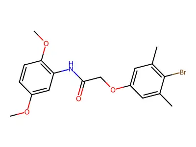 2-(4-bromo-3,5-dimethylphenoxy)-N-(2,5-dimethoxyphenyl)acetamide structure