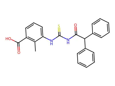 3-{[(Diphenylacetyl)carbamothioyl]amino}-2-methylbenzoic acid structure