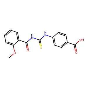 4-({[(2-Methoxyphenyl)carbonyl]carbamothioyl}amino)benzoic acid structure