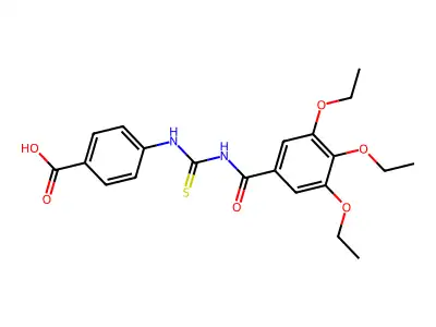 4-({[(3,4,5-Triethoxyphenyl)carbonyl]carbamothioyl}amino)benzoic acid structure